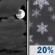 Tonight: A 20 percent chance of snow after 4am.  Mostly cloudy, with a low around 14. West wind 9 to 11 mph, with gusts as high as 18 mph. 