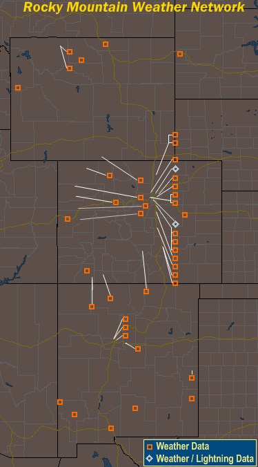 Mesomap of Rocky Mountain Weather Network Stations