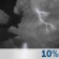 Overnight: A 10 percent chance of showers and thunderstorms before 3am.  Mostly cloudy, with a low around 43. Light and variable wind becoming west around 6 mph. 