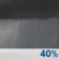 Overnight: A chance of rain showers. Mostly cloudy. Low around 44, with temperatures rising to around 46 overnight. West wind around 3 mph. Chance of precipitation is 40%. New rainfall amounts less than a tenth of an inch possible. Overnight: Chance Rain Showers