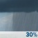 This Afternoon: A 30 percent chance of showers and thunderstorms, mainly after 4pm.  Partly sunny, with a high near 65. West southwest wind around 7 mph. 