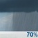 This Afternoon: Showers likely and possibly a thunderstorm.  Mostly cloudy, with a high near 57. Breezy, with a west wind 10 to 15 mph, with gusts as high as 24 mph.  Chance of precipitation is 70%.