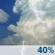 This Afternoon: A chance of showers and thunderstorms. Partly sunny. High near 86, with temperatures falling to around 79 in the afternoon. South wind around 6 mph. Chance of precipitation is 40%. New rainfall amounts less than a tenth of an inch possible. This Afternoon: Chance Showers And Thunderstorms